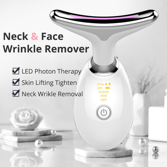 EMS Thermal Neck Lifting And Tighten Massager Electric Microcurrent Wrinkle Remover - Infinity Beautiful Boutique