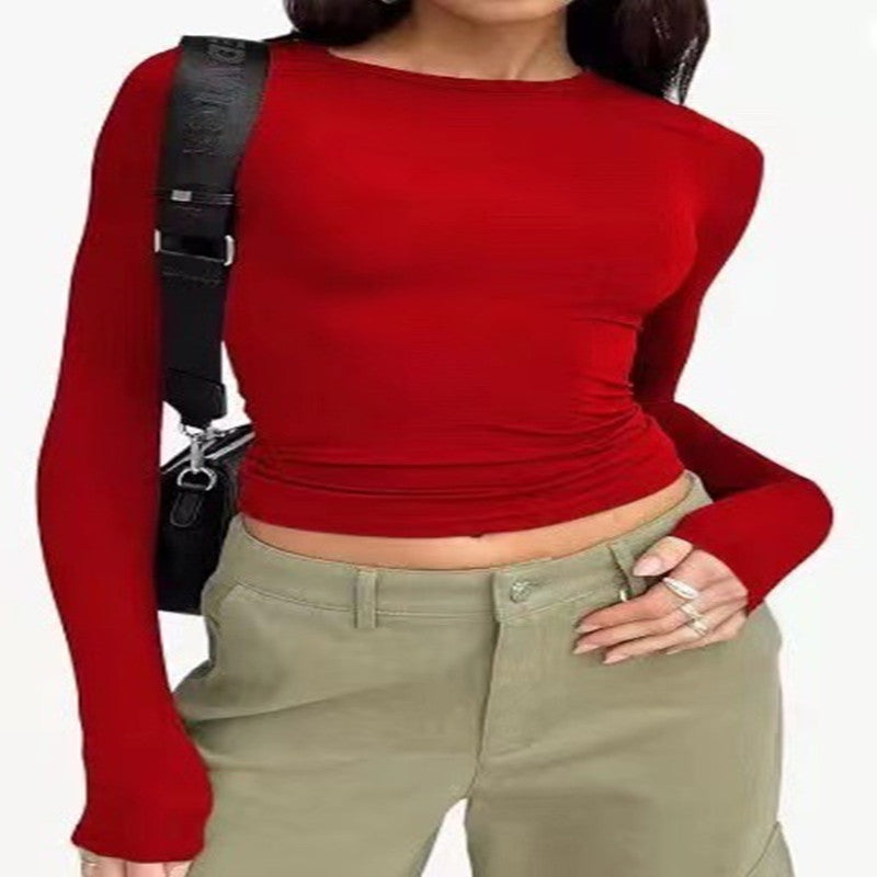 Infinity Beautiful Slim Fit Pullover – Solid Color Long-Sleeve Casual Top for Women - Infinity Beautiful Boutique