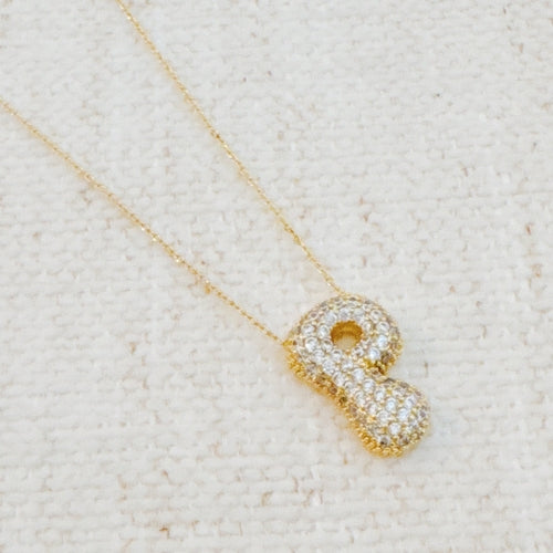 Crystal Bubble Initial Necklace - Infinity Beautiful Boutique