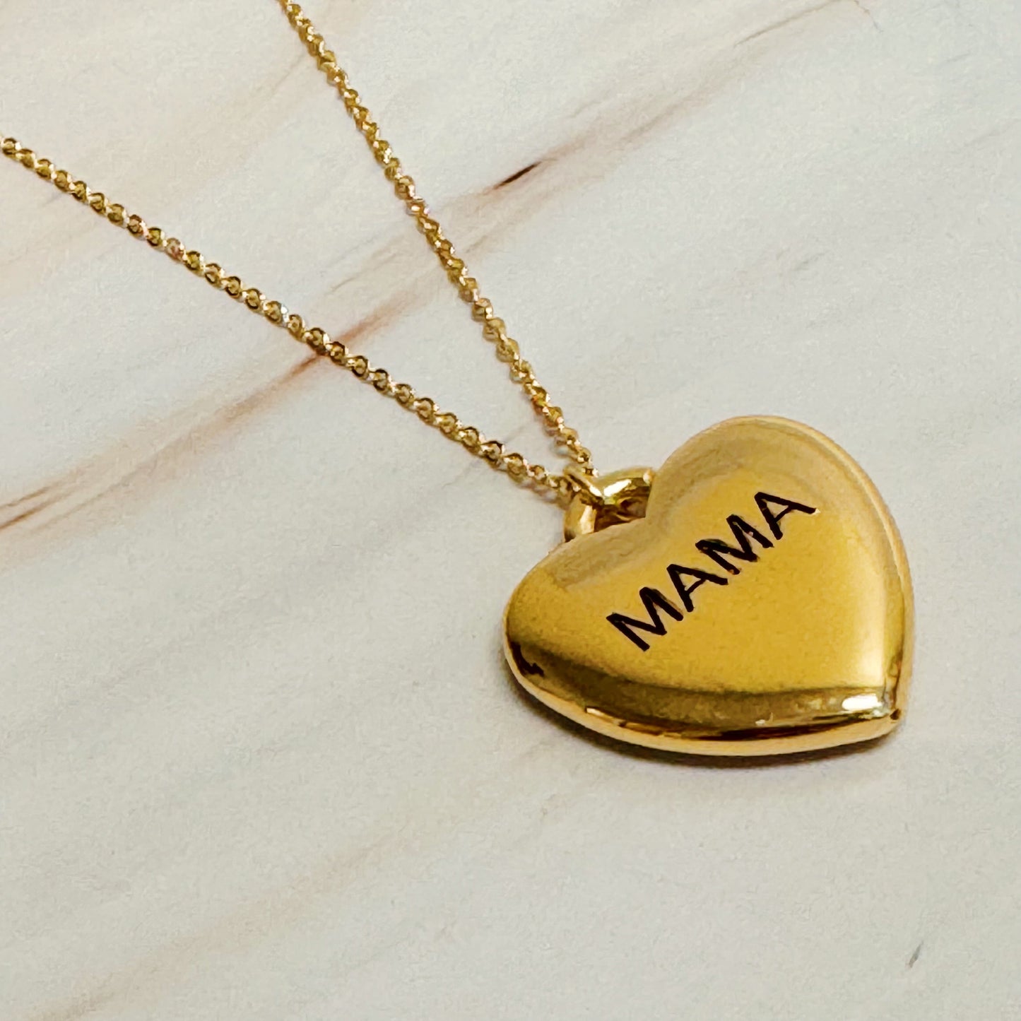Mama Engraved Heart Pendant Necklace - Infinity Beautiful Boutique