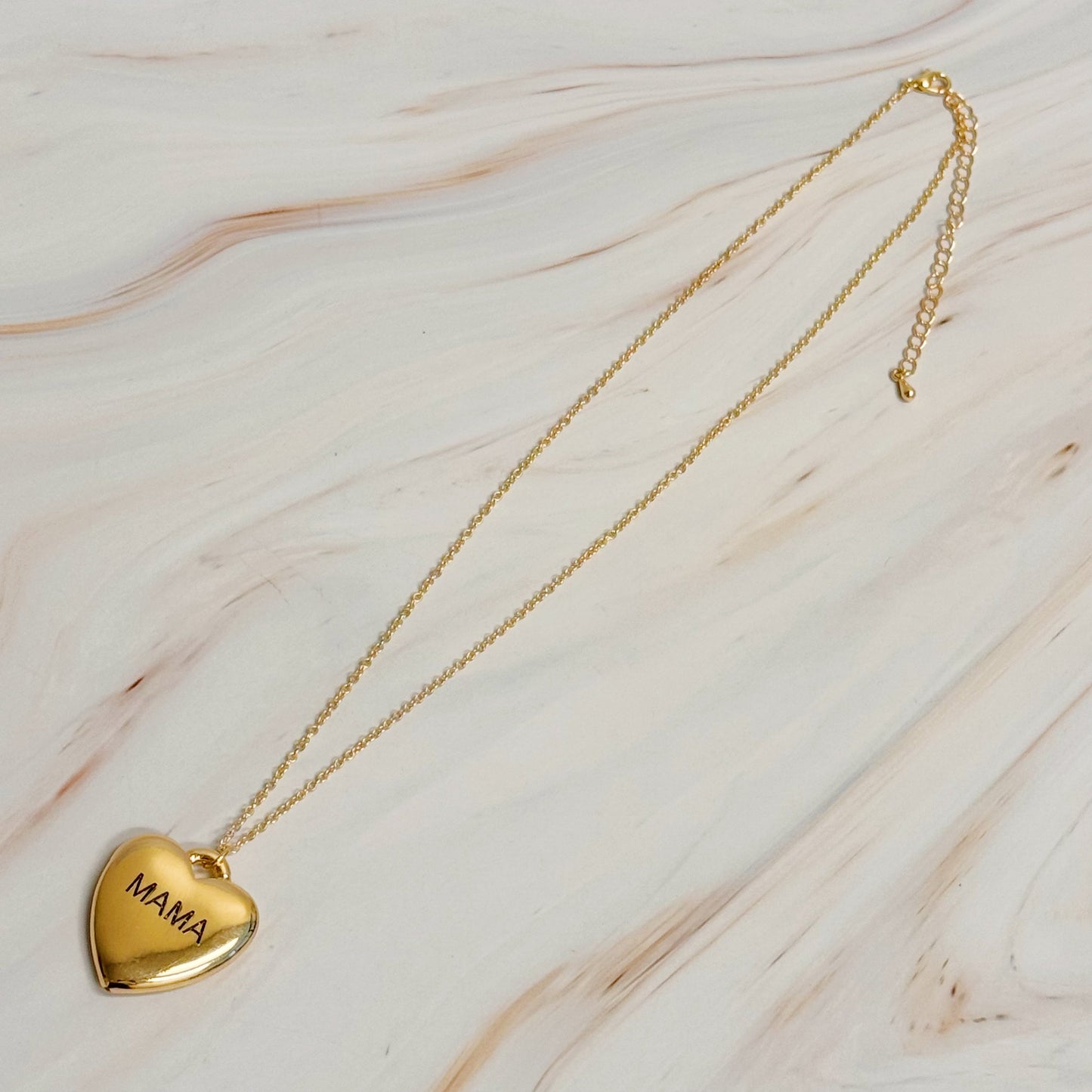 Mama Engraved Heart Pendant Necklace - Infinity Beautiful Boutique