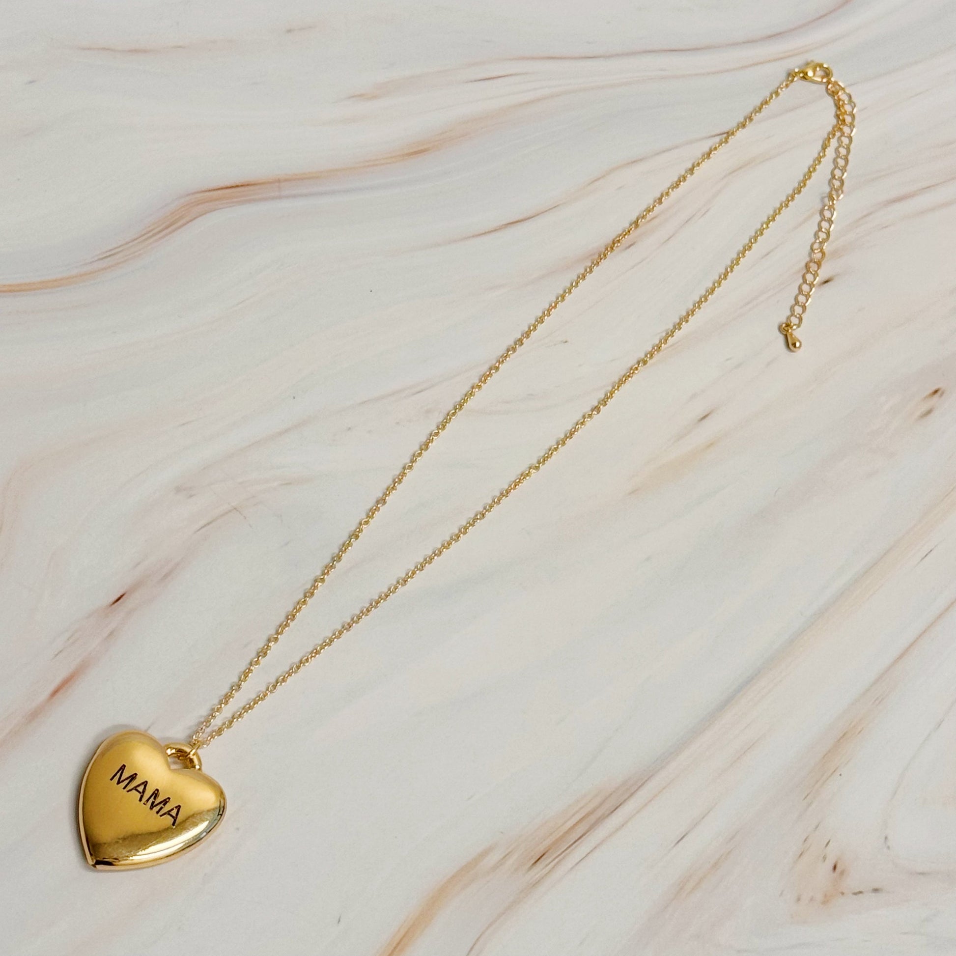 Mama Engraved Heart Pendant Necklace - Infinity Beautiful Boutique