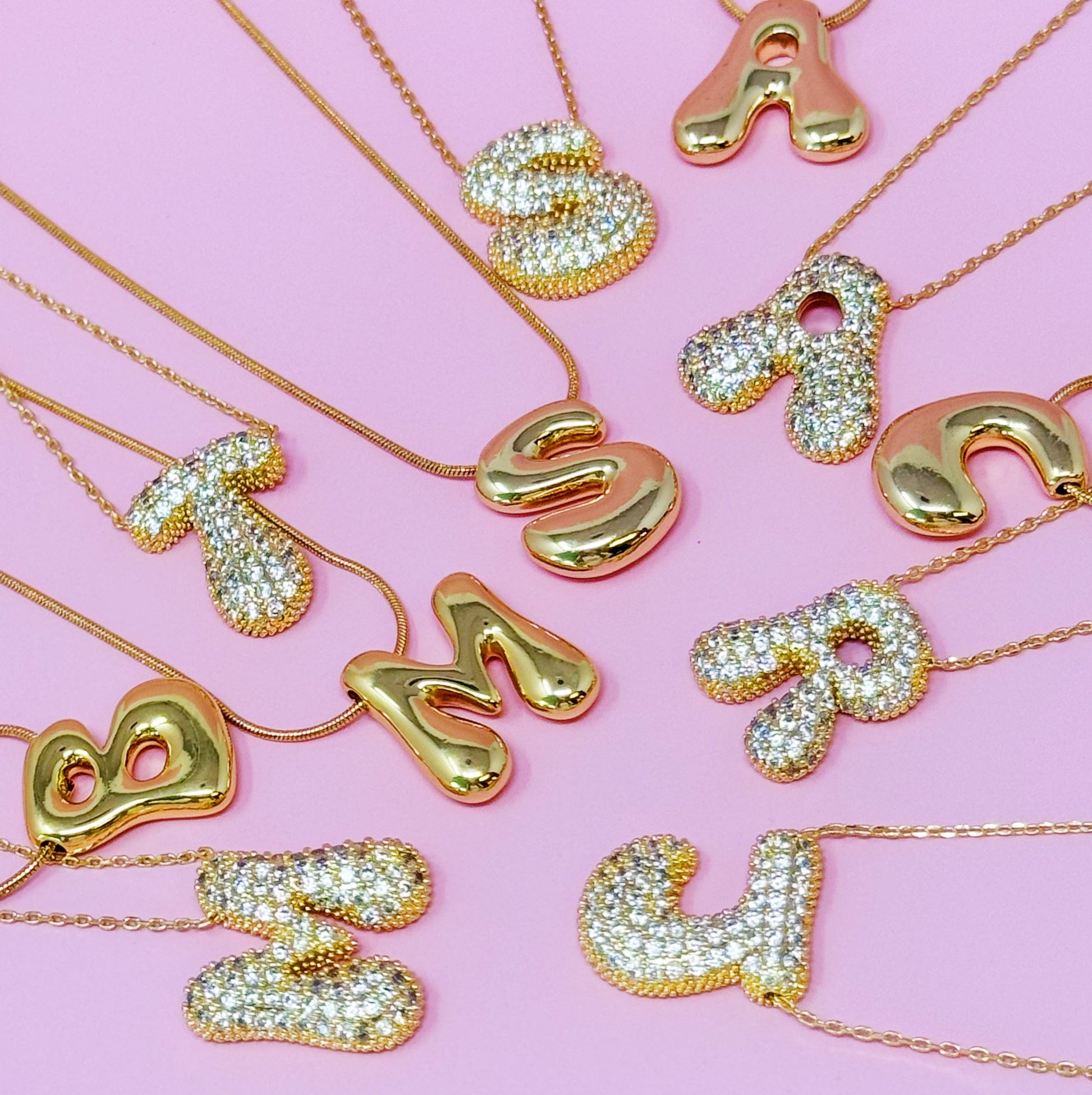 Crystal Bubble Initial Necklace - Infinity Beautiful Boutique