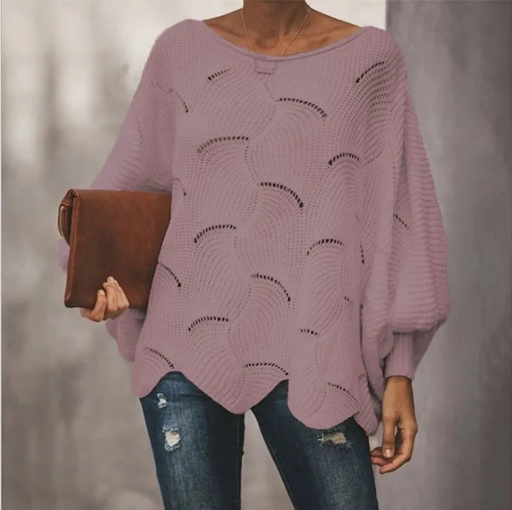 Elegant Hollow Loose Knit Sweater