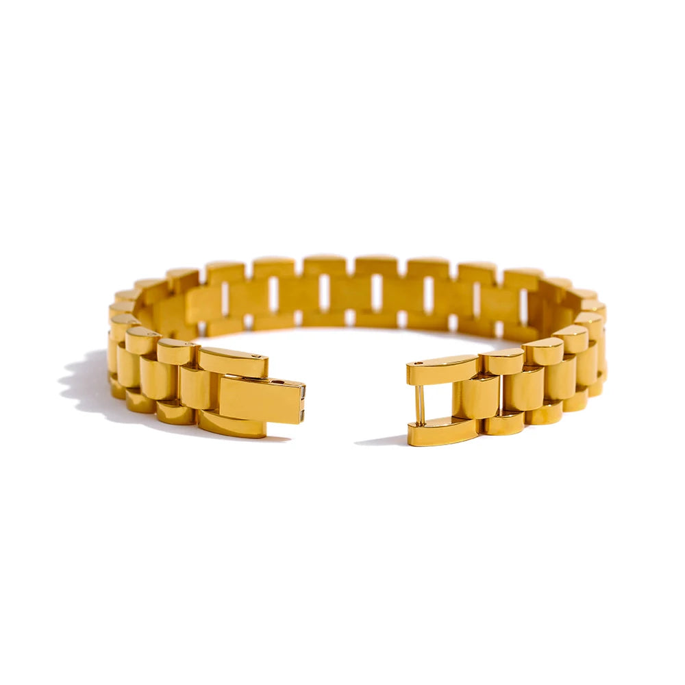 Vintage Gold Plated Stainless Steel Chain Bracelet Waterproof