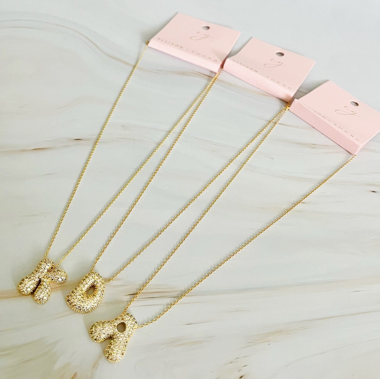 Crystal Bubble Initial Necklace - Infinity Beautiful Boutique