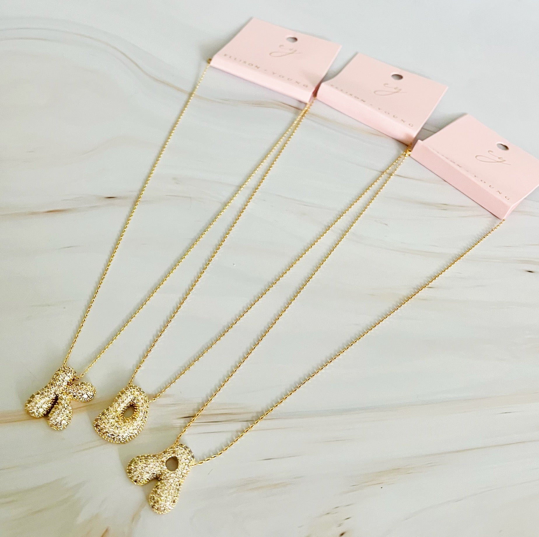 Crystal Bubble Initial Necklace - Infinity Beautiful Boutique