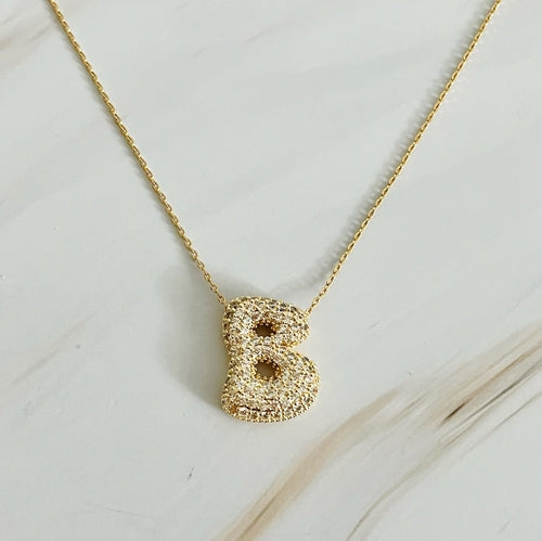 Crystal Bubble Initial Necklace - Infinity Beautiful Boutique