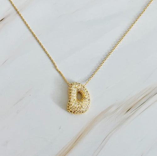 Crystal Bubble Initial Necklace - Infinity Beautiful Boutique