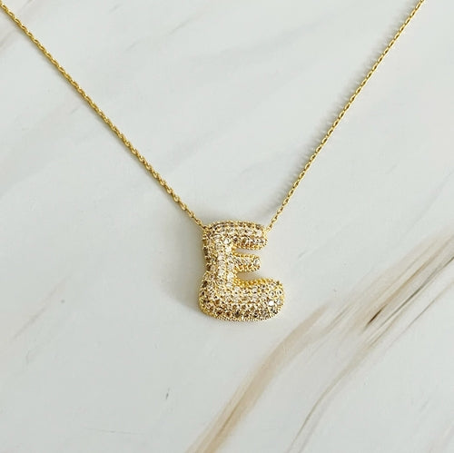 Crystal Bubble Initial Necklace - Infinity Beautiful Boutique