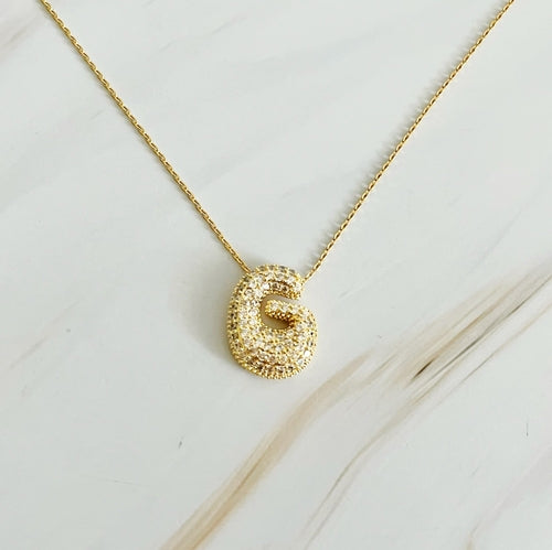 Crystal Bubble Initial Necklace - Infinity Beautiful Boutique