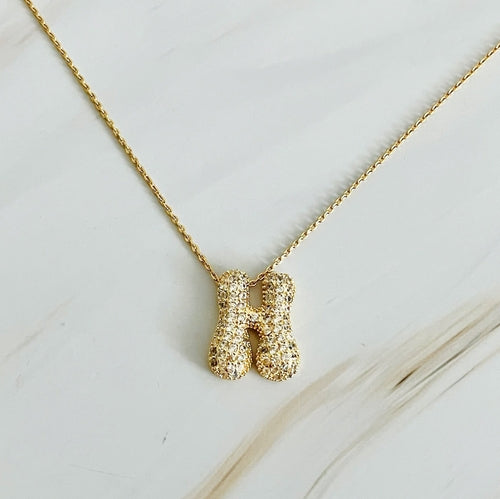 Crystal Bubble Initial Necklace - Infinity Beautiful Boutique