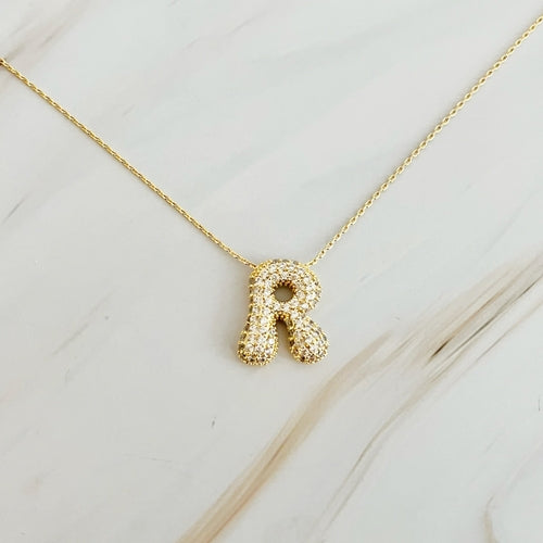Crystal Bubble Initial Necklace - Infinity Beautiful Boutique