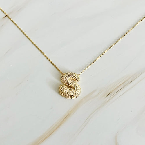 Crystal Bubble Initial Necklace - Infinity Beautiful Boutique