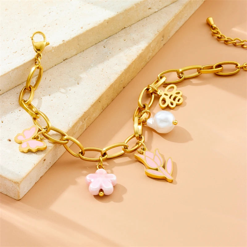 Tulip Jewelry Set Stainless Steel