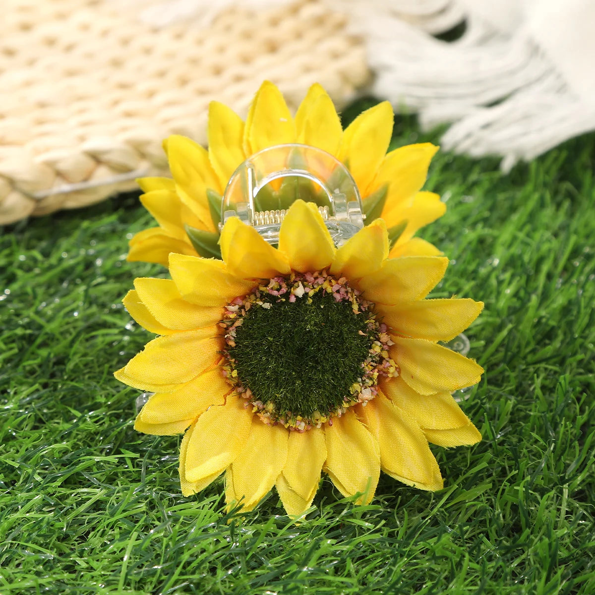 Sunflower hair clip