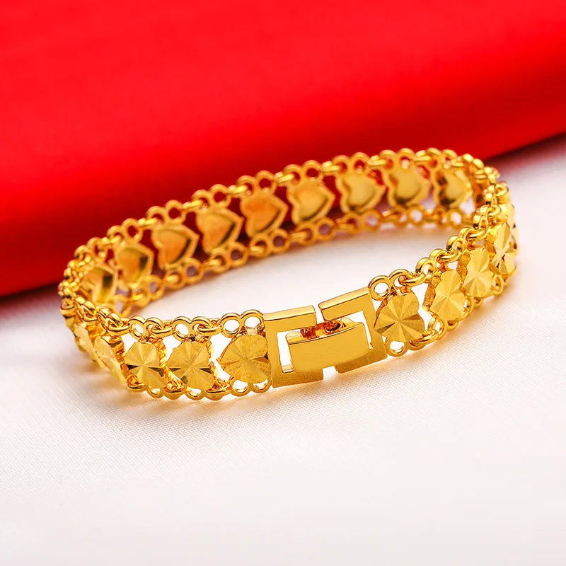 24K Gold Adjustable Wide Bracelet