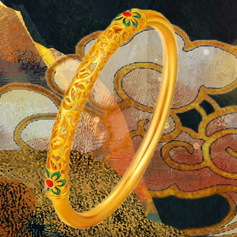 24K Gold Plated Dunhuang-Inspired Bangle