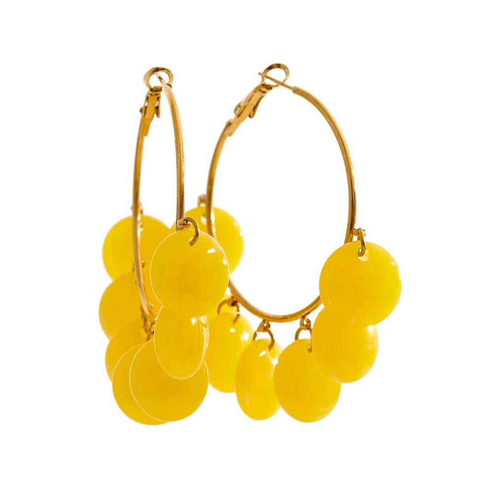 Colorful Resin Vintage Hoop Earrings