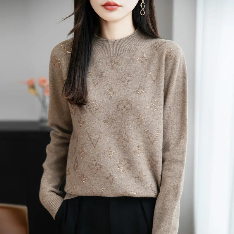 Women’s Fine Knit Half Turtleneck Sweater – Elegant Casual Style