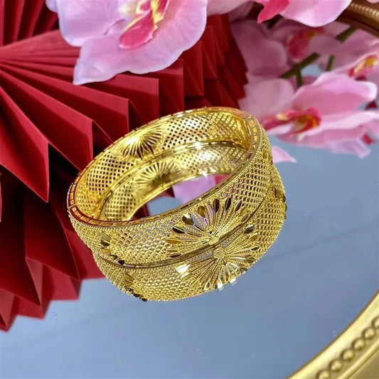 24K Gold Peacock Bracelet Magnetic Detachable Design