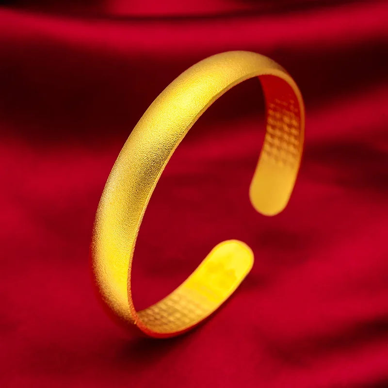 Women’s Gold Plated Open Cuff Bracelet Stainless Steel Bangle Vintage