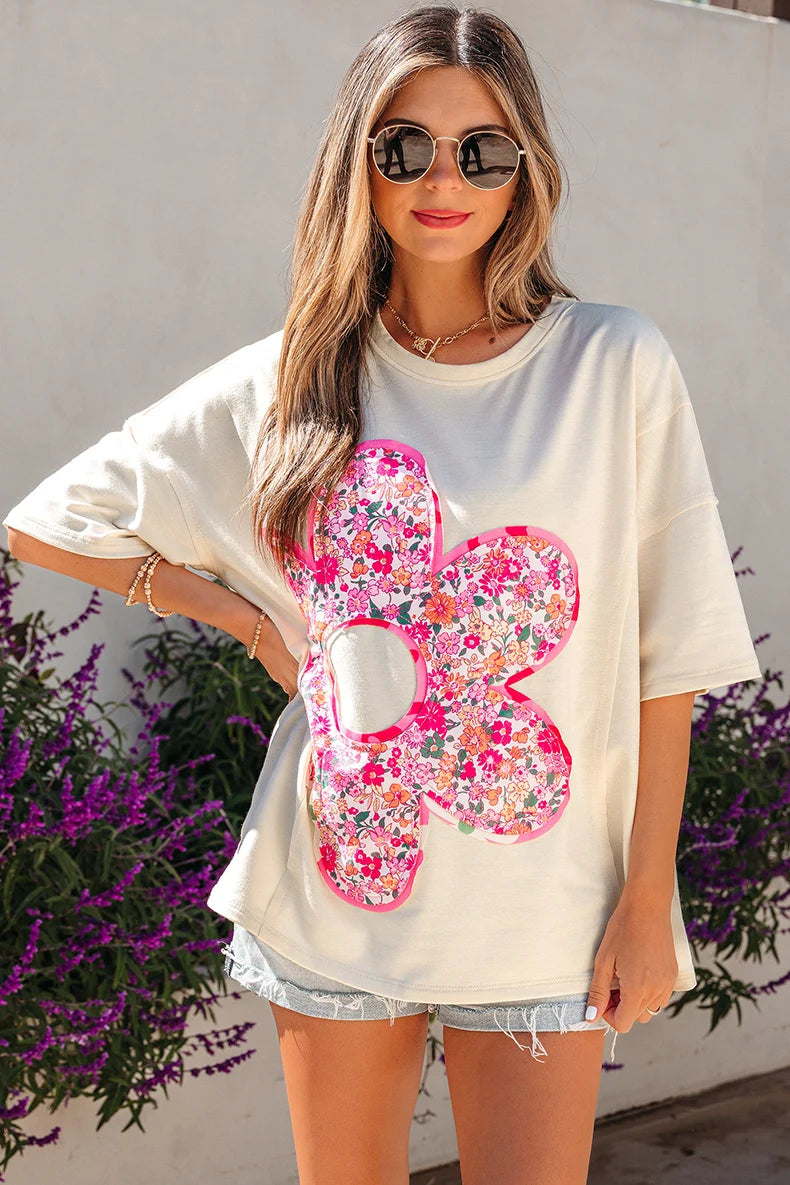 Floral Patchwork Loose Fit T-shirt