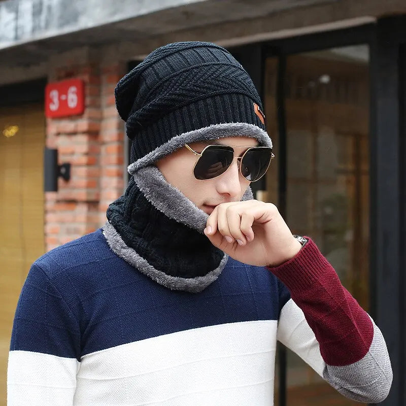 Warm Fleece Scarf Beanie