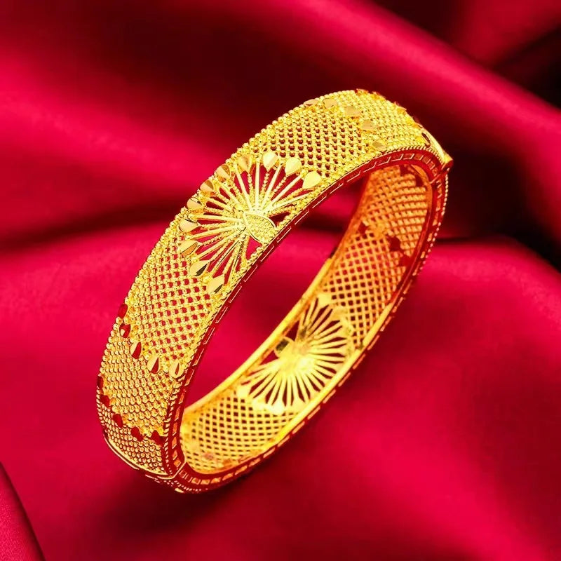 24K Gold Peacock Bracelet Magnetic Detachable Design