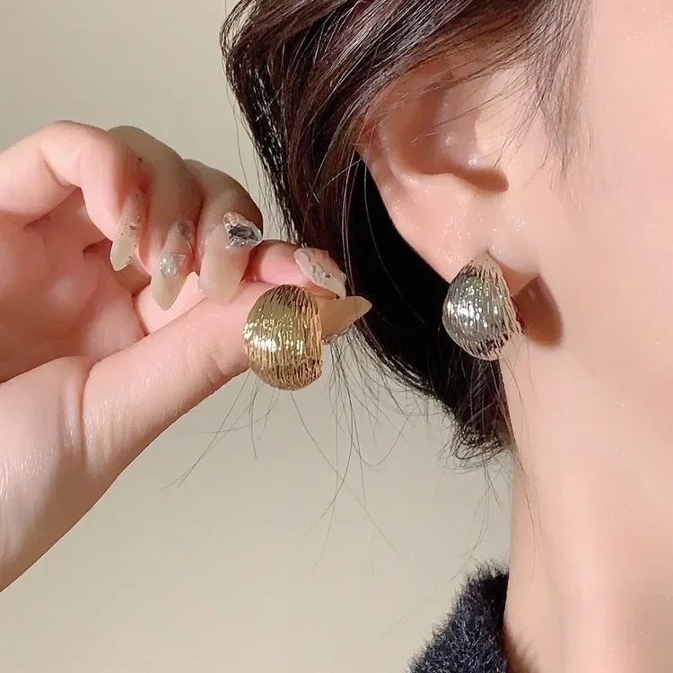 Minimalist Gold-Tone Folded Earrings