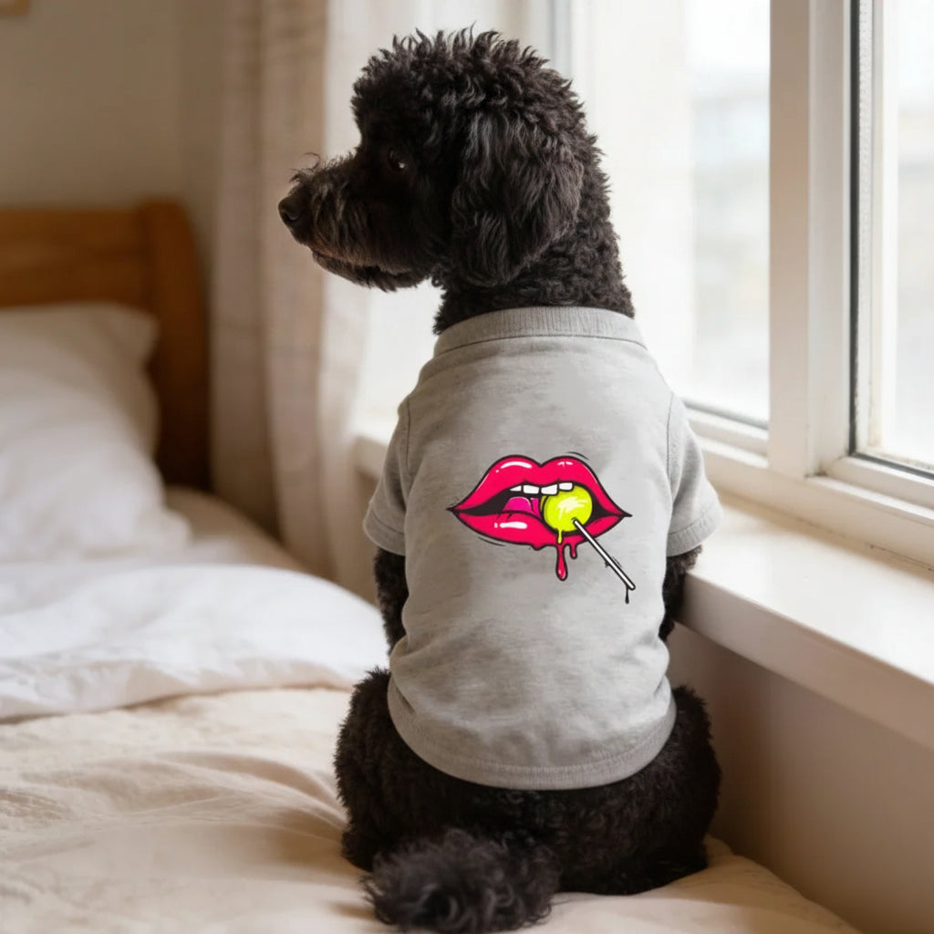 Lollipop & Lip Print Dog T-Shirt