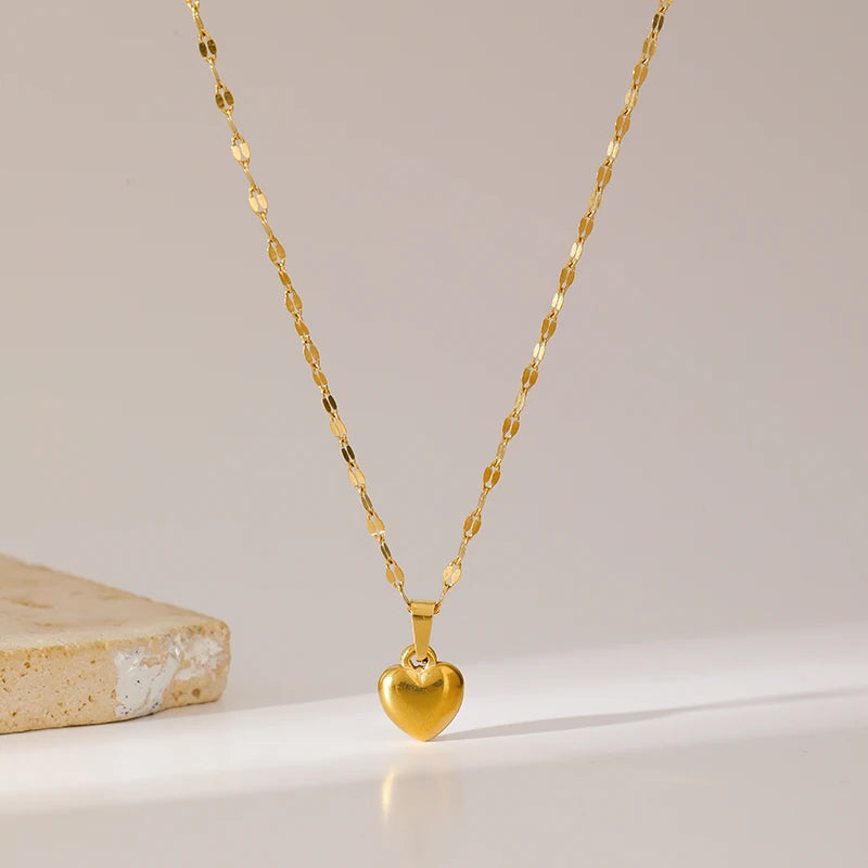Heart Love 18K Gold Plated Stainless Steel