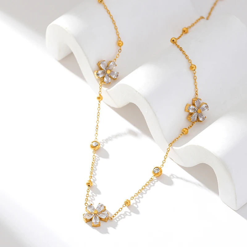 Flower Stainless Steel Vintage Jewelry Set