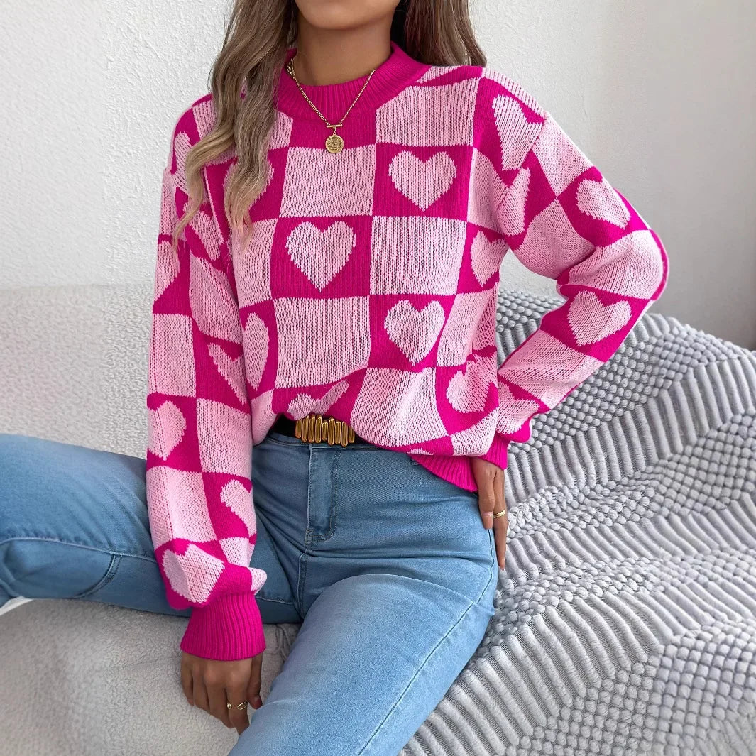 Valentine’s Day Heart Lantern Sleeve Sweater