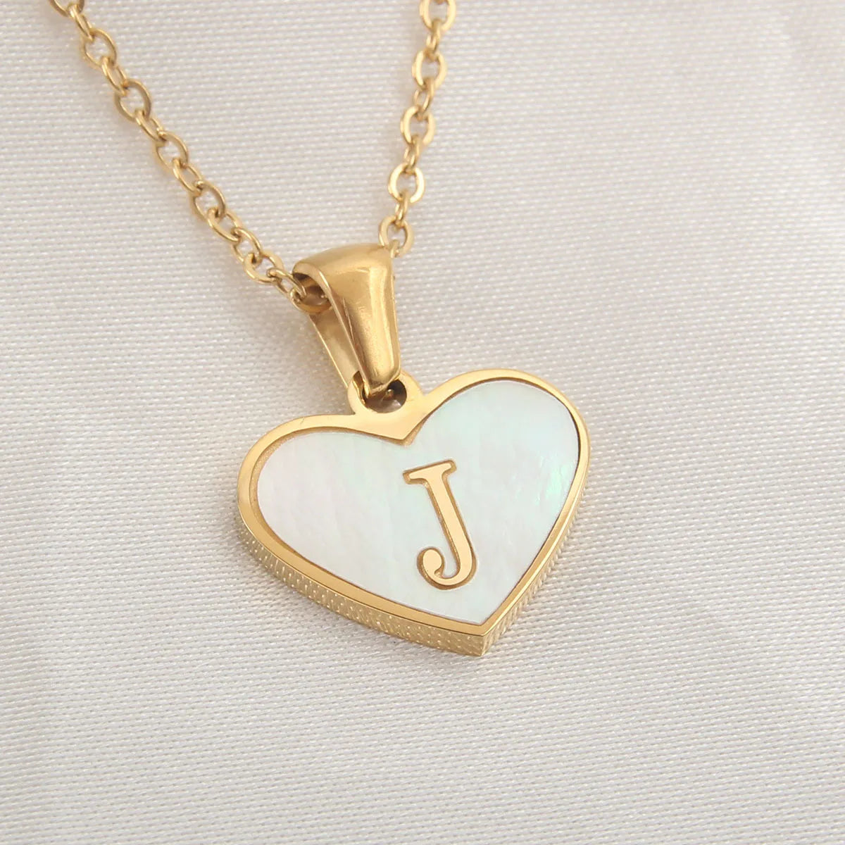 Gold Plated Initial Necklace Stainless Steel