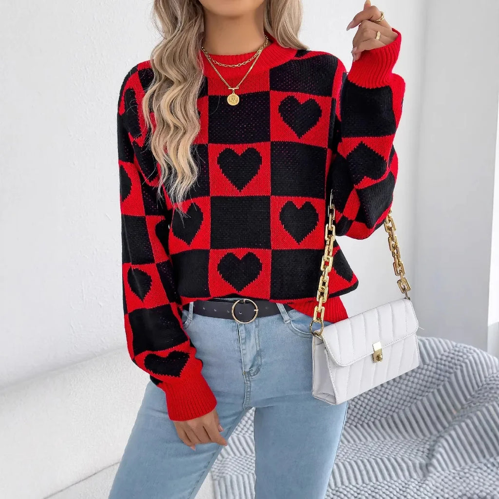 Valentine’s Day Heart Lantern Sleeve Sweater