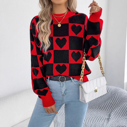 Valentine’s Day Heart Lantern Sleeve Sweater