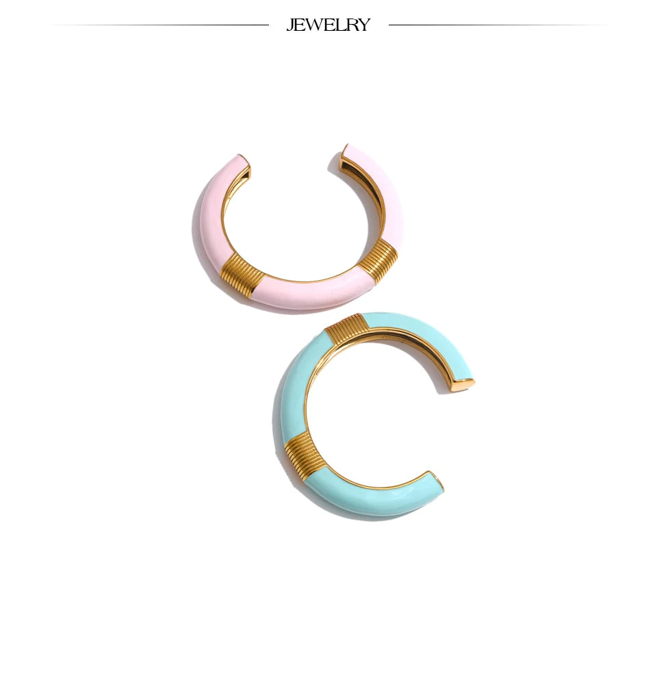 Vintage Enamel Gold Bangle