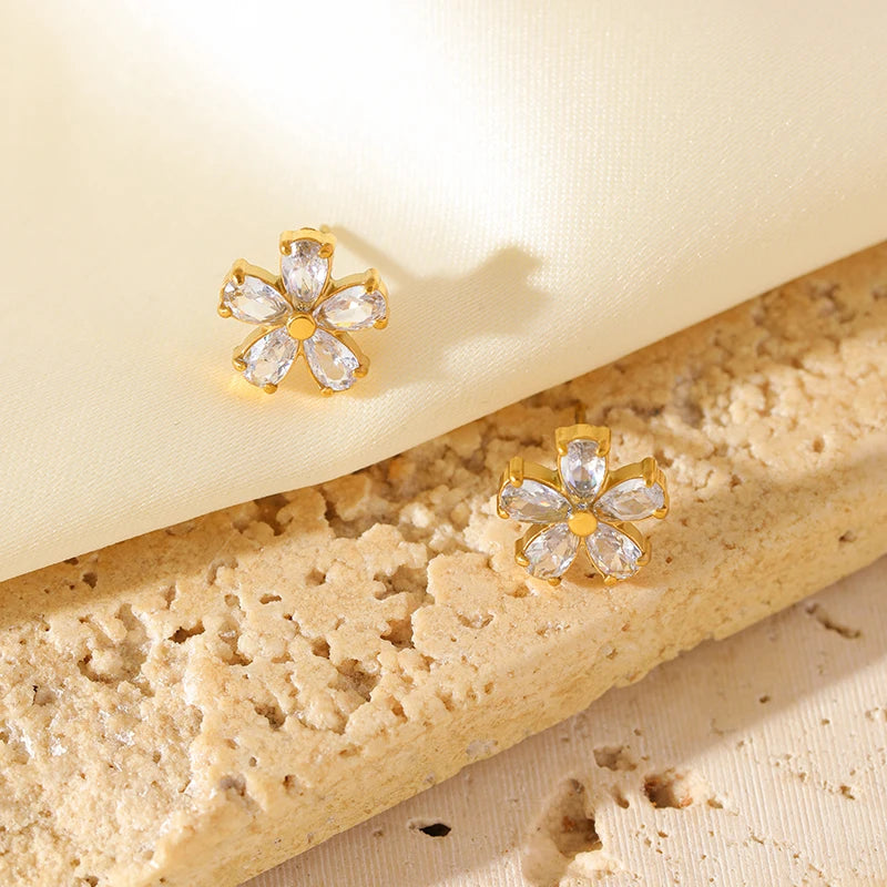 Flower Stainless Steel Vintage Jewelry Set