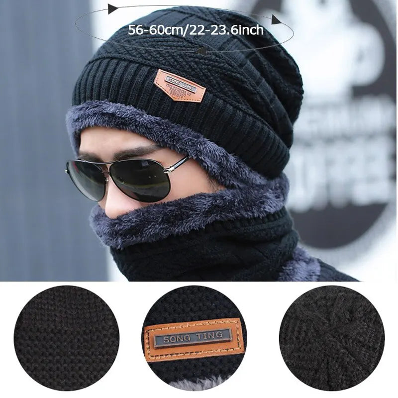 Warm Fleece Scarf Beanie