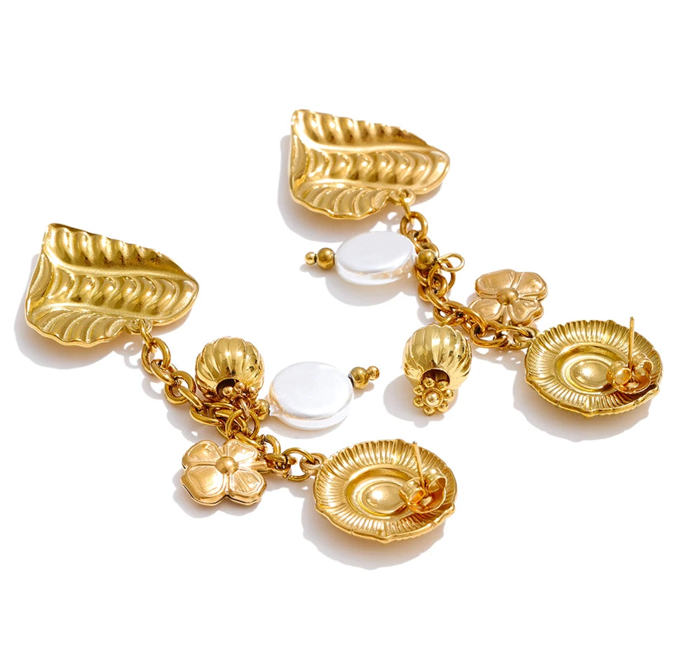 Gold Plated Heart Drop Stainless Steel