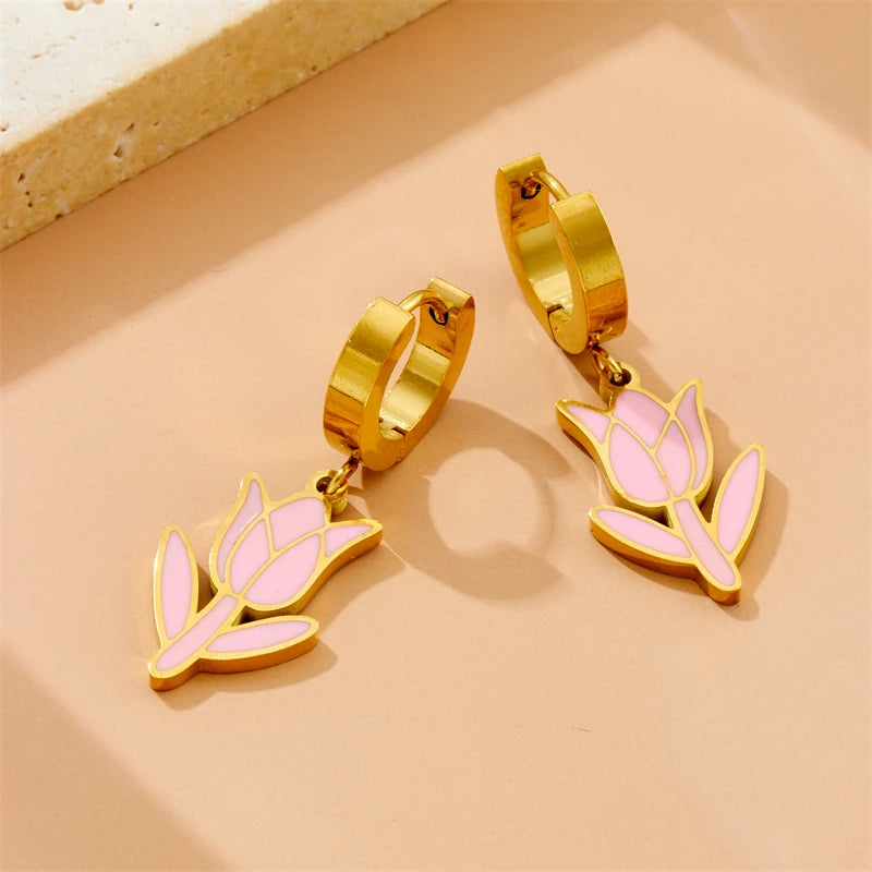 Tulip Jewelry Set Stainless Steel