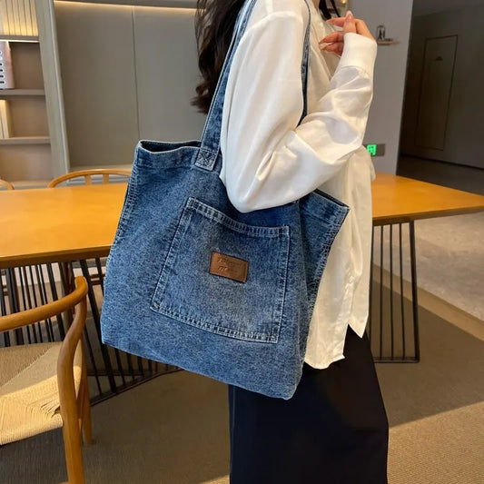 Denim Large Capacity Everyday Handbag
