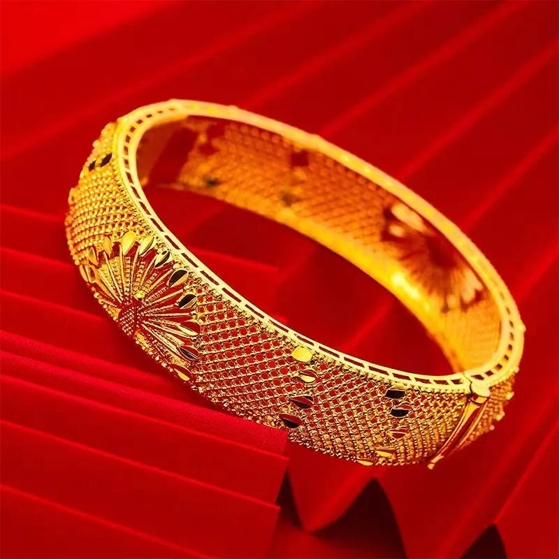 24K Gold Peacock Bracelet Magnetic Detachable Design