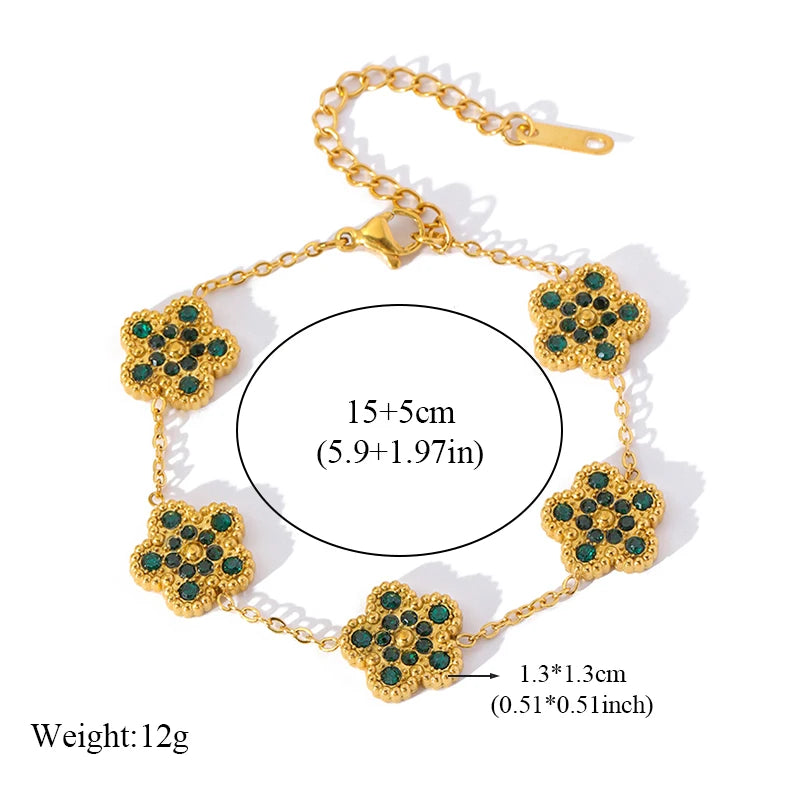Clover Flower Stainless Waterproof Vintage Jewelry Set
