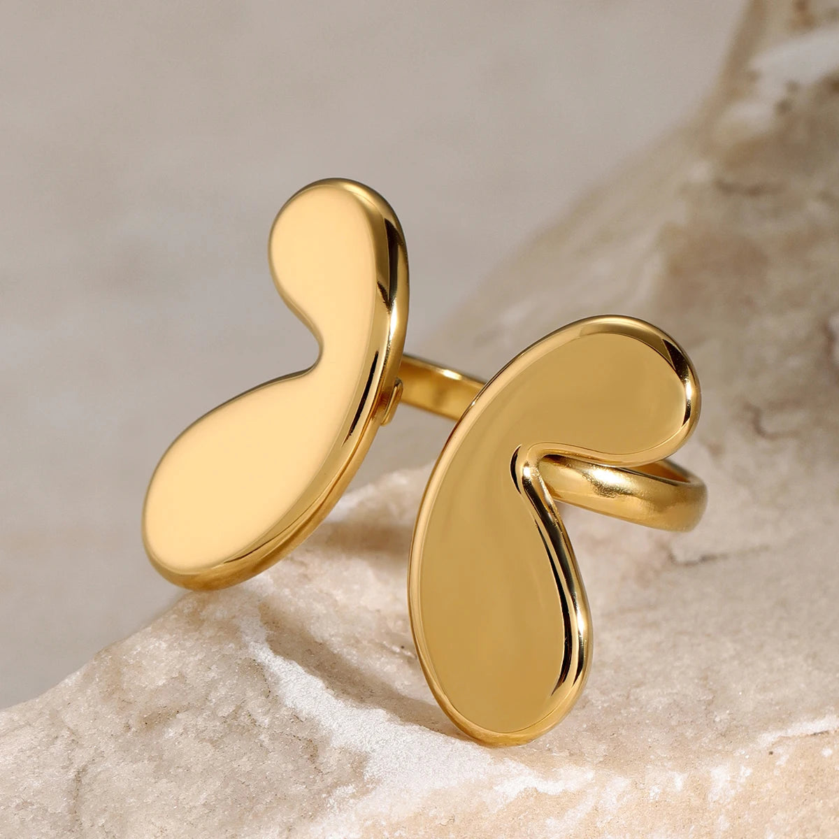 Butterfly Charm Open Ring Vintage Stainless Steel Jewelry