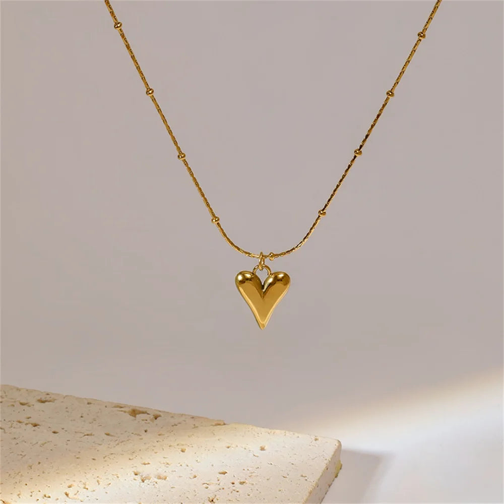 Heart Love 18K Gold Plated Stainless Steel