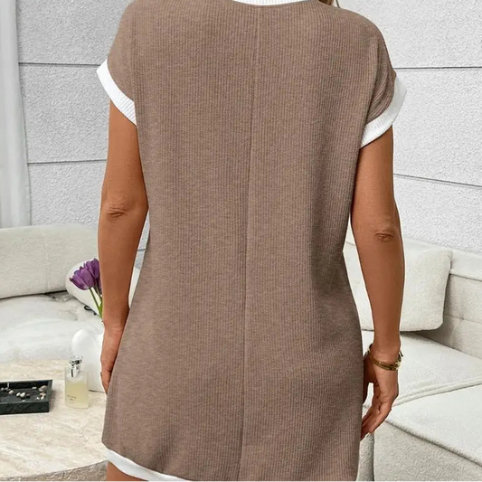 Casual Ribbed Knit Mini Dress