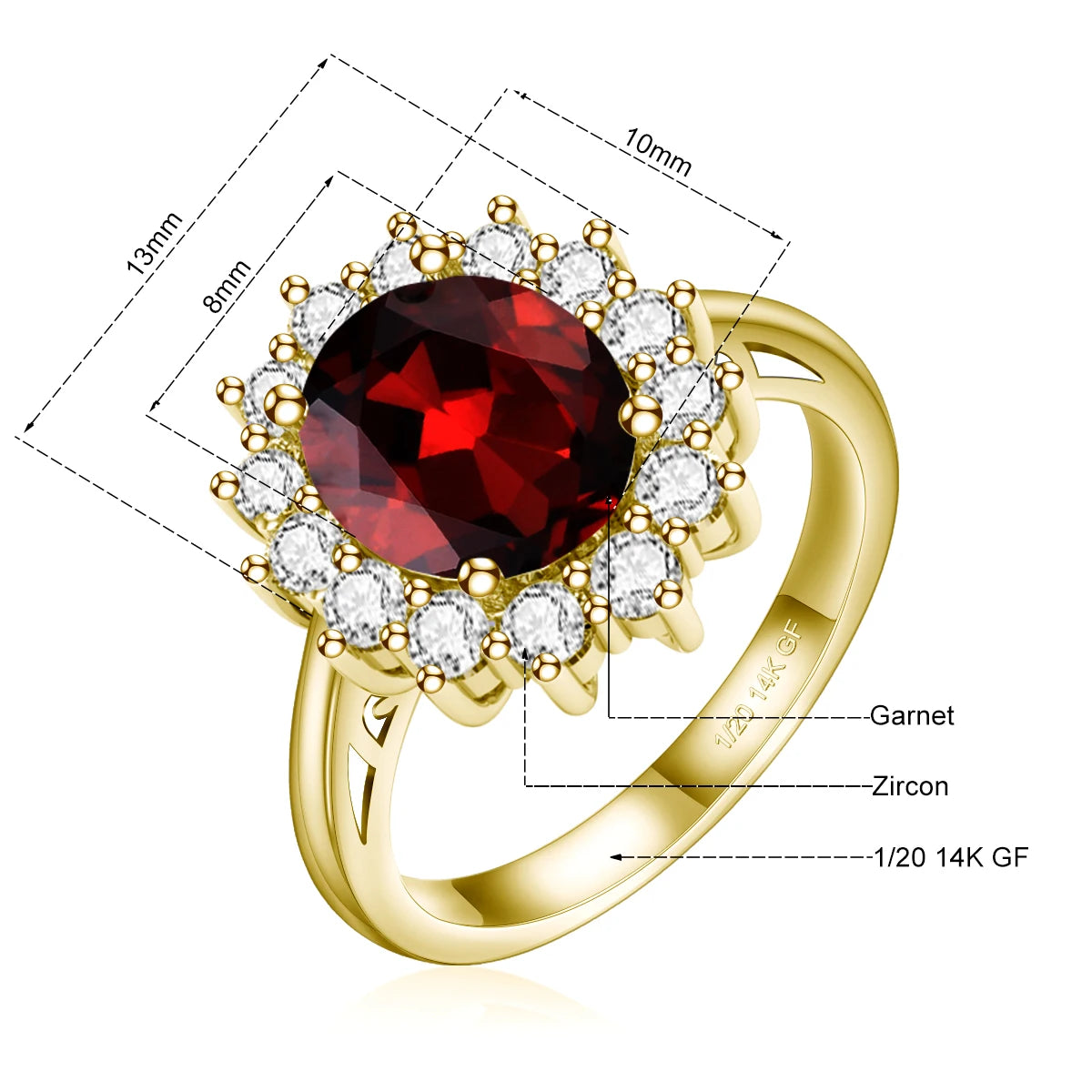14K Gold Filled Halo Ring