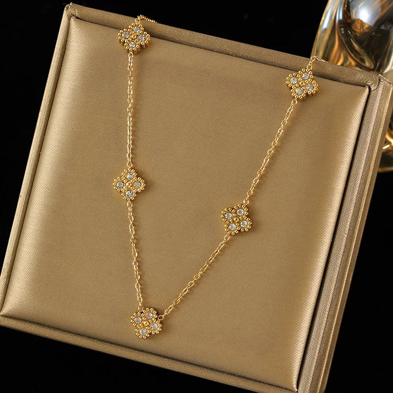 Flower Stainless Steel Vintage Jewelry Set